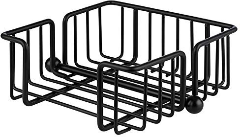 Buddy´s Bar - Serviettenhalter inkl. Beschwerer, Serviettenspender für ca. 50 Servietten/Serviettenständer, schwarz lackiertes Metall, 19 x 19 cm, 7,5 cm Höhe