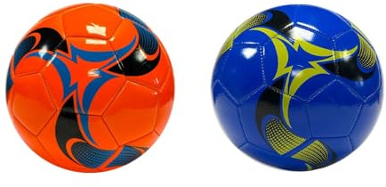 OnlineStreet Size 5 Soccer Ball for Adults Teenagers Kids Training Football Size 5 in Assorted Colors and Designs - Lightweight Footballs (Soccer Swirl Ball, Pack of 2)