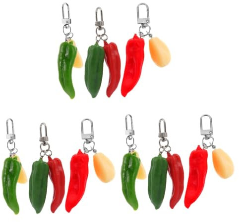 DEARMAMY 9 Stück Chili Schlüsselanhänger Schlüsselanhänger Für Autoschlüssel Chili Hängender Anhänger