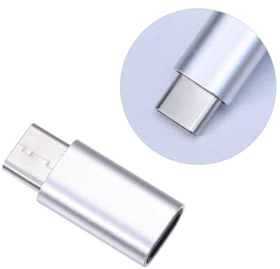 Angoily Universal Phone USB Camera Mount for Vinyl Siding Adaptador Universal Micro USB to Type c Adapter Aluminum Shell Adapters Cellphone Camera Base Arc Adapters USB Adaptor Silver