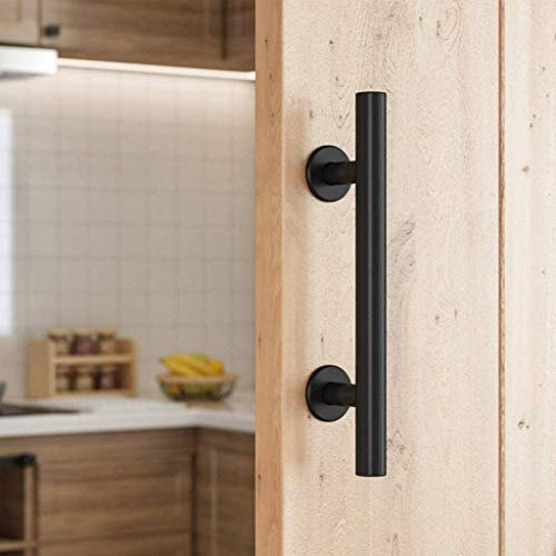 PLMNBQWE Tirador de Puerta de Granero de Tubo Redondo, Kit de Tirador y empotrable, para Puertas, Muebles de Cocina, armarios, cajones, 30 cm de Largo