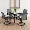 Xichuzi 5-TLG. Garten-Essgruppe Textilene und Stahl, Esstisch Mit Stühlen Set, Gartenmöbel Sitzgruppe, Balkon Möbel, Gartenlounge Set, Terrassenmöbel, Balkonmöbel Set - 3060282