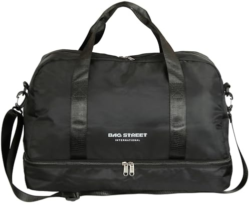 Bag Street - Große Reisetasche, Sehr Leichter Weekender | mit Nassfach/Schuhfach für Reise Kurztrip Sport - Schwarz