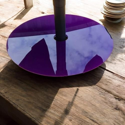 Lazy Susan - Garden Parasol - Acrylic Gloss, Turntable Serving Plates White Large 38.5cm / 5.4cm hole
