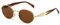 YAMEIZE Retro Oval Sonnenbrille Damen Herren - Vintage Klein Ovale 90er gold Metal Sonnenbrille UV400 (Gold Leopard Braun)