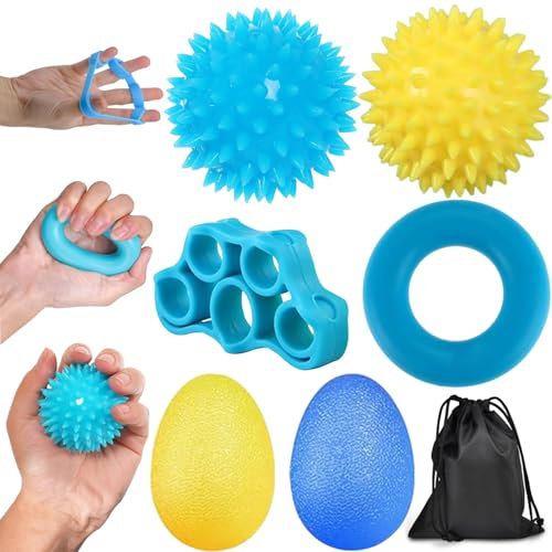 Handtrainer Fingertrainer, 6 Stück Fingertrainer Handtrainer Ball, Igelball Weich Knetball,Stressball,Knetball für Hände Therapie, Arthrose Training,Griffstärkung,Lindert Stress,Angstlinderung (6 PCS)