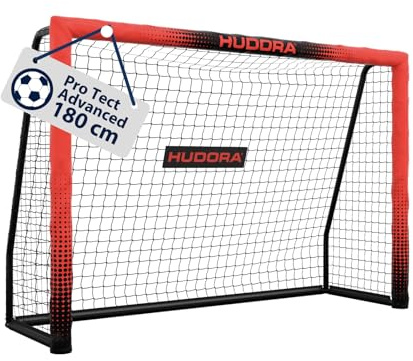 HUDORA Fußballtor Pro Tect Advanced – Outdoor Fußballtor mit Netz und wetterfester Ummantelung für Kinder/Erwachsene – Einfacher Aufbau im Garten – Tor mit Reiß- und Klettverschlüssen