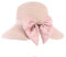 LY4U Women's Wide Brim Straw Sun Hat UPF 50+ with Adjustable Chin Strap, Foldable Beach Hat for Travel, Summer Outdoor Activities, Ponytail Hole & Bow Ribbon Design Pink