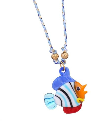 Ldabrye Collar con dije de cristal de pez, collar de cadena ajustable, collar único de peces, joyería para el cuello para mujeres de moda