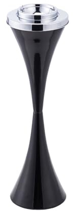 YANG11FAN Poubelle Exterieur Cendrier sur Pied for l'extérieur, 24 Pouces, étanche, Noir Poubelle Recyclage