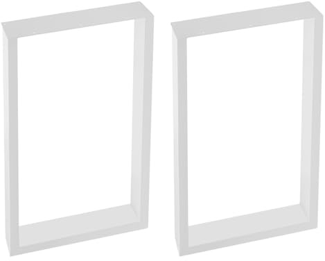 2 Stück Tischbeine mit Bodenschützern Rechteckig Möbelfüße aus Metall Tischgestell H71 x B50 cm Tischfüsse Tischfüße DIY Tischbein Set für Couchtisch, Esstisch, Schreibtisch,bis 200kg (Weiß)