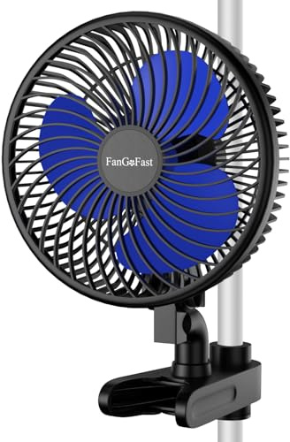 FanGoFast Upgrade Grow Clip-Ventilator Oszillierend, EC Motor mit 10-Geschwindigkeiten, Grow Ventilator Klemmbar für growzelt, 20cm Durchmesser, 10W, 561m³/h Luftstrom, 32 dBA - Lüfter für Growbox