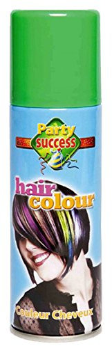 HOT LOOK LDIES WOMENS MENS UNISEX FANCY DRESS NOVELTEY HAIR SPRAY WHITE BLACK YELLOW ORANGE PINK SILVER PURPLE RED GREEN BLUE 125ML (GREEN)
