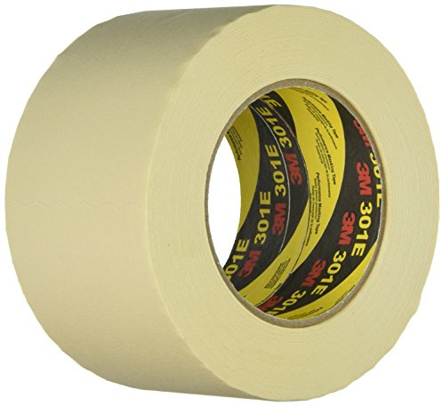 3M 301E Kreppklebeband, Industrie- und Maler-Abdeckarbeiten, 72 mm x 50 m, Beige (12-er Pack)