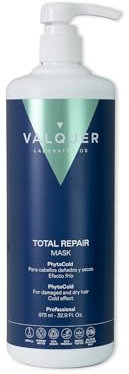 Valquer Total Repair Cold Effect Maske. Ultra-feuchtigkeitsspendend, reparierend und pflegend für geschädigtes und trockenes Haar mit PhytoCold, Macadamiaöl und Blaubeerextrakt. Vegan. 975 ml.