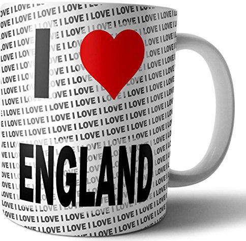 AK Giftshop I Love England - Tea - Coffee - Mug - Cup - Birthday - Christmas - Gift