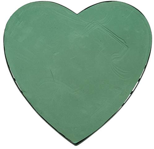 HEALLILY Blumensteckschaum mit Saugnapf Steckschaum Ziegel Nasssteckschaum Herz Steckmasse zum Basteln Steckziegel für DIY Blumengestecke Geburtstag Hochzeit Autodeko Grün 46CM