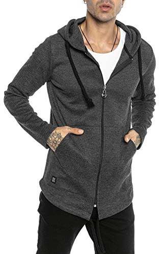 Redbridge Sweatjacke für Herren Cardigan Kapuzenpullover Long Cut Oversize