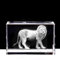 3D-Briefbeschwerer, Löwe, Lasergravur, in Kristallglas-Würfel, Geburtstags- oder Weihnachtsgeschenke (ohne LED-Basis) (7,9 x 5,9 x 5,1 cm)