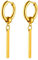 FOCALOOK 18k vergoldet Ohrringe für Jungen Mädchen Punk Stil 12mm Huggie mit Stäbchen Ohrstecker Minimalist Ohr Piercing Ohrschmuck Accessoire für Männer Frauen