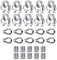 30pcs Wire Rope Clamp M6, 304 Stainless Steel Wire Rope Clips Clamps, Heavy Duty U Bolt Saddle Fastener with 10 Steel Wire Rope Loops and Aluminum Sleeves Clips for 6mm Wire Rope Cable