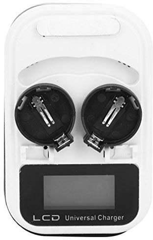 Chargeur de batterie à pile bouton, 2 pièces chargeur écran LCD Rechargeable pour LIR2016 LIR2025 LIR2032 bouton batterie au Lithium 100-24(Prise UE)