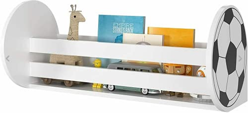 m Mayda Kinder Wand Bücherregal Kinder Regale Wand Buchhalter hölzerne Lagerung Regale Bücherregal Fußball 59.6 x 25 x 25 cm