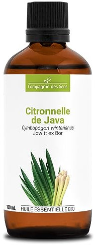 CITRONNELLE DE JAVA BIO - 100mL - Huile Essentielle de Qualité Premium - 100% Pure, Naturelle, garantie ChromaCert® - Chémotypée & Intégrale