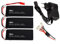 Lot de 3 batteries au lithium de rechange 7,4 V 610 mAh 15 C avec chargeur 3 en 1 pour Hubsan H502S H502E RC Quadcopter Drone