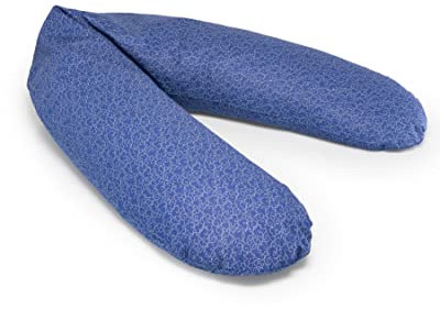 bedara Stillkissen - hochwertiges Schwangerschaftskissen - anschmiegsames Lagerungskissen aus Baumwolle - schadstofffreies Seitenschläferkissen - 190cm - Blue Clouds
