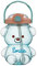 Merrwon Wasserflasche in Kawaii-Bär-Form, 1000/1400 ml, niedliche Trinkflasche, auslaufsichere Wasserflaschen mit Gurt, Trinkwasserflasche mit Strohhalm für Mädchen, Sport, Reisen, Schule usw
