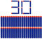 YAAVAAW 30 Stück Nerf Pfeile,7.2cm Pfeile Darts Schaum Munition Blau,Soft Darts Bullets Nachfüllpackung,Spielzeug für N-Strike Elite Blasters Series Innen Außen Kinder Spielzeugpistole Zubehör