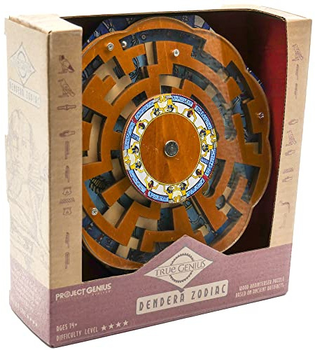 Dendera Sternzeichen – Holzpuzzle basierend auf dem Acient Night Sky, Medium Difficultly, Twist The Labyrinth, um Neue Wege für beide Kugellager zu öffnen, um durch eine Karte der Sternbilder zu