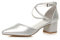 AJVANI Womens Ladies mid Block Heel Cross Strap Evening Mary Jane Court Shoes Size 5 38 Silver