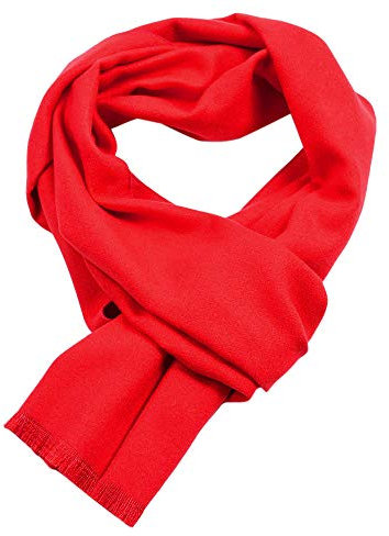 2023 Winter Herren Solid Fashion Schal ColorCashmere Long Soft Neck Warm Scarf Plaid Scarf, rot, One size