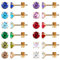 12 Paar chirurgische Edelstahl-Ohrstecker, 18K vergoldet Silber Stern Herz Teardrop Quadrat Cubic Zirkonia Birthstone Ohrstecker Set (Gold round 4mm)