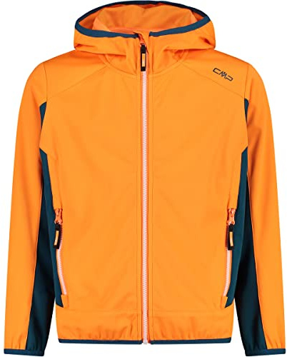 CMP, Softshell jacket with fixed hood,Tiefe Seeflamme,152