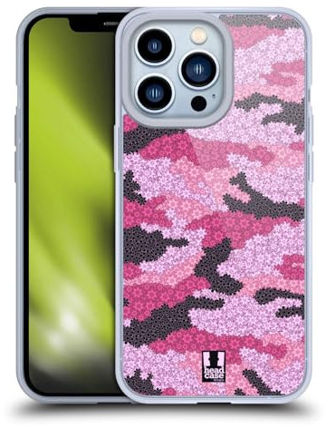 Head Case Designs Camuflaje Rosa Estampados de Camuflaje Floral Caso Funda de Gel Suave Compatible con Apple iPhone 13 Pro