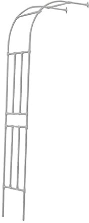 2.4M Half-Side Garden Arch, Metallrohr Arbor, Für Kletterrosen Und Pflanzen Rosenbogen, Heavy Duty Starke Unterstützung Torbogen (Weiß 90X240Cm)