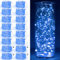 Maxee 16 Stück 3M Blau LED Lichterkette Batterie, Wasserdicht für DIY, Party, Stimmung Lichter, Weihnachtsdeko, Innen- und Außenbereich Deko, 4 Stück Quadratische + 12 Stück Flache Lichterkette