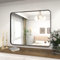 Heilmetz Vintage Black Frame Mirror Wall Mounted, 600 x 800mm Large Bathroom Wall Mirror, Rectangular Black Bathroom Mirror Hanging Mirror Wall Mirrors for Living Room Bathroom Horizontal/Vertical