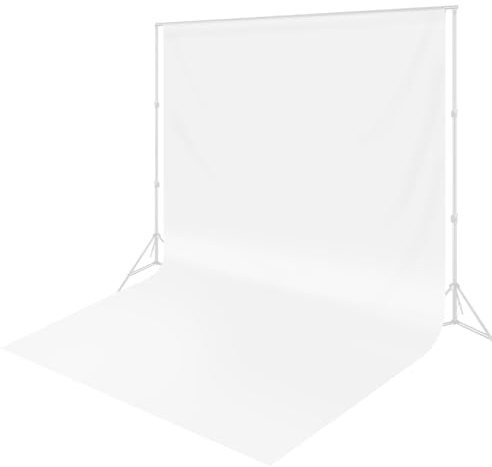 Linhedai 10x20 ft White Backdrop for Photography & Video Recording, High Density Polyester Fabric, Pure White, Non-Reflective, Machine Washable