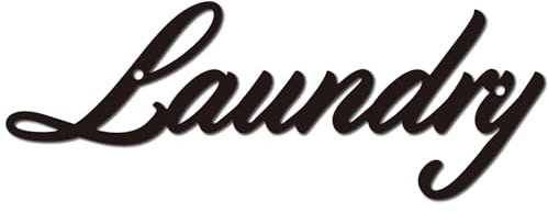 CREATCABIN Wäsche-Wanddekoration Metall,Rustikale Buchstabenschilder,Eisen-Wandkunst,Skulptur,Zum Aufhängen,Hintergrund,Dekoration,Wortschild,Ausschnitt,Ornament,Für Zuhause,Wohnzimmer,Schwarz,30x10cm