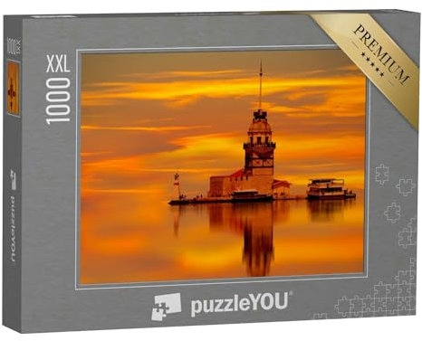 Puzzle 1000 Teile XXL „Istanbuler Jungfernturm (kiz kulesi) bei Sonnenuntergang“