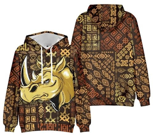 Felpe con Cappuccio da Uomo Felpe Pullover Felpe con Cappuccio A Maniche Lunghe con Coulisse Felpa con Cappuccio Casual Autunno E Inverno Stile Etnico (Color : Style6, Size : 3XL)