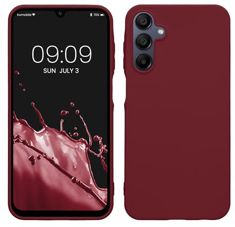 kwmobile Custodia Compatibile con Samsung Galaxy A15 5G Cover - Back Case per Smartphone in Silicone TPU - Protezione Gommata - viola bordeaux