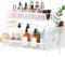 VITVITI Gewürzregal, 2 Etagen Küchen Organizer, Metall Schrank Organizer, Stehend Badezimmer Organizer, Küchenregal Arbeitsplatte für Küche, Badezimmer, Büro, Weiß