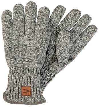 camel active Herren Melierte Strickhandschuhe mit warmen Futter Hellgrau, menswear-XL