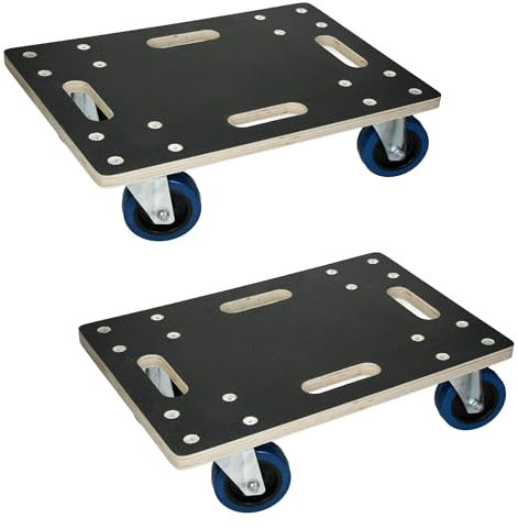 ECD Germany Set 2X Carrello da Trasporto Mobili Elettrodomestici 35x50 cm Portata Carico Max. 800 kg Piattaforma Girevole Pedana con Ruote in Gomma Base Mobile Sposta Carichi Pesanti Trasloco Oggetti