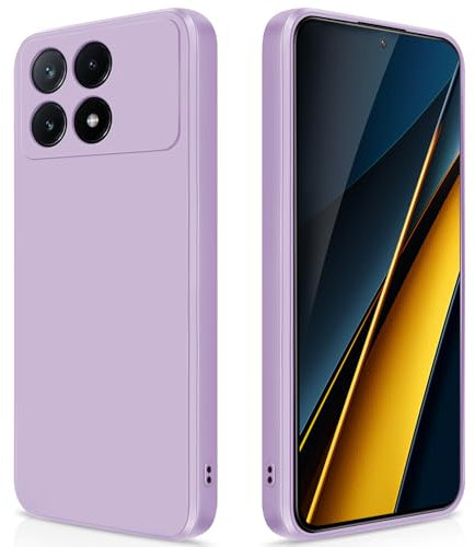 GiiYoon Cover per Xiaomi Poco X6 Pro 5G/Redmi K70E Custodia in Silicone, Custodia Antiurto Case Sottile in Silicone TPU con Strato Interno in Fibra e Protezione della Fotocamera, Viola